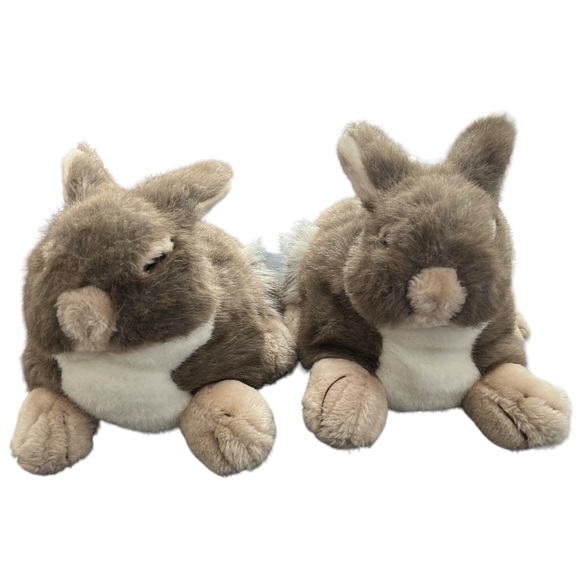 Novelty Plush Women's Faux‎ Fur Brown Bunny Rabbit Slippers Sz. 5-6 - Picture 1 of 5